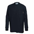 Oberon 100% FR/Arc-Rated 7 oz Cotton Interlock Safety Shirt, Long Sleeves, Navy, 4XL ZFI209-4XL